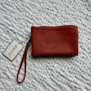 NWT Jen & Co Burgundy Red Wristlet Clutch